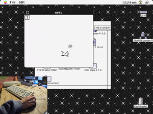 Video demonstrating a Macintosh LC III. This is the main segment of the video, where I demonstrate various things here; including an audio recording test (through the mic input), a couple of games (Maelstrom and Munchies), Scream Tracker module playback using ModPlayer 2.16 and software MIDI playback in MIDIGraphy. Afterwards, I show some built in System 7 applications (Jigsaw Puzzle and Key Caps), go through some screensavers in After Dark 2.0, show the "neko" virtual desktop cat and then insert a floppy disk to copy a .MTM module to the hard disk and copy the audio test from earlier (converted to AIFF) back to the floppy disk. I then attempt to play that .MTM file using SoundApp, which unfortunately crashes the computer with a type 11 error, due to the ZSS audio driver not working. The section is finished off by attempting to open the "Coaster" audio recording application, which doesn't work since it's only designed for PowerPC Macs.